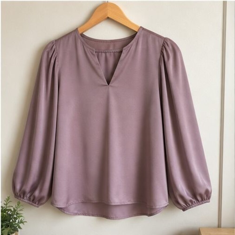 Mauve Lace Trim Top